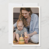 写真お洒落付きユニコーン誕生日招待状 招待状 (裏面)