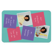 写真お洒落卒業招待状ラベンダー マグネット (横)