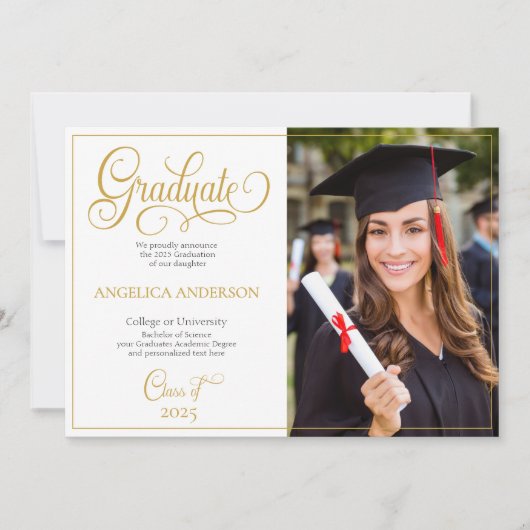 写真お洒落大学の卒業証書 案内状 (正面)