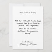 写真お洒落妊娠告知カード セーブザデート (裏面)