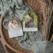 写真お洒落緑の結婚式招待状 招待状