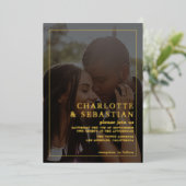 写真お申し込み結婚下さいパーソナライズされた 箔招待状 (立ち正面)