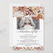 写真お祝いの素朴生活秋季葬儀 招待状 (正面)