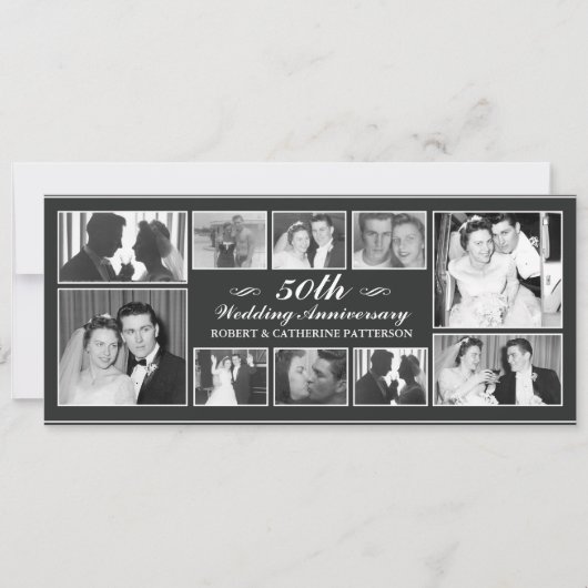 写真お祝い結婚50周年記念 招待状 (正面)