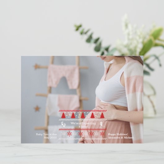 写真お見合い妊娠のお知らせ シーズンカード (スタンド正面)