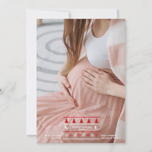写真お見合い妊娠のお知らせ シーズンカード (正面)