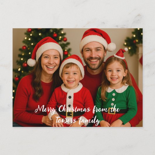 写真からのメリークリスマス ポストカード (正面)