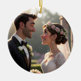 写真からカスタム3Dカートゥーンポートレート セラミックオーナメント