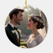 写真からカスタム3Dカートゥーンポートレート セラミックオーナメント (裏面)