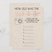 写真から花嫁の年齢を当てる結婚前お茶会ゲーム (正面/裏面)