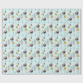 写真かわいいおもしろいクリスマス ラッピングペーパー (フラット)