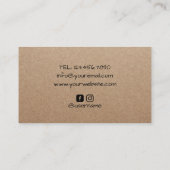写真かわいいカメラミニマリスト素朴クラフト 名刺 (裏面)