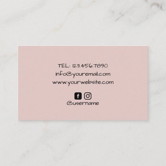 写真かわいいカメラ水彩画 名刺 (裏面)