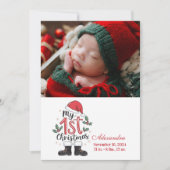 写真かわいいサンタベビー第1クリスマス シーズンカード (正面)