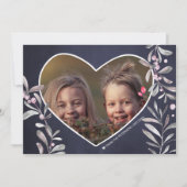 写真かわいいパーソナライズされた素朴なハートクリスマス シーズンカード (正面)