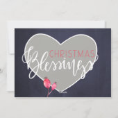 写真かわいいパーソナライズされた素朴なハートクリスマス シーズンカード (裏面)