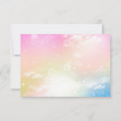 写真かわいいユニコーン虹の赤ちゃんシャワー サンキューカード (裏面)