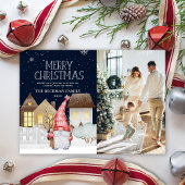 写真かわいい格言冬の雪メリークリスマス シーズンカード