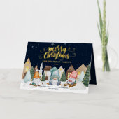 写真かわいい格言冬の雪メリークリスマス 箔シーズンカード (正面)