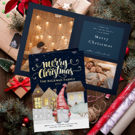 写真かわいい格言冬の雪メリークリスマス 箔シーズンカード