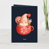 写真かわいい格言冬の雪メリークリスマス 箔シーズンカード (裏面)