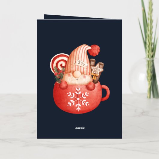 写真かわいい格言冬の雪メリークリスマス 箔シーズンカード (裏面)