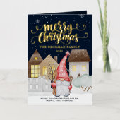 写真かわいい格言冬の雪メリークリスマス 箔シーズンカード (正面)