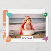 写真かわいい魚の引っ越しましたへビーチニューホーム 案内状 (正面/裏面)