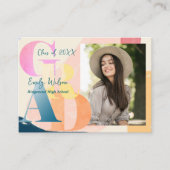 写真かわいい2025卒業パーティーミニ招待状 エンクロージャーカード (正面)