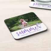 写真かわいらしと名前を追加した夏の蝶 コースター (左側)