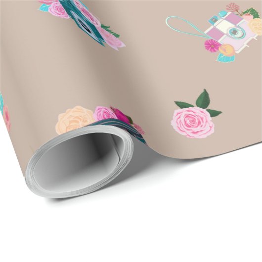 写真かわいらしヴィンテージカメラすべての行事として ラッピングペーパー (ロールコーナー)