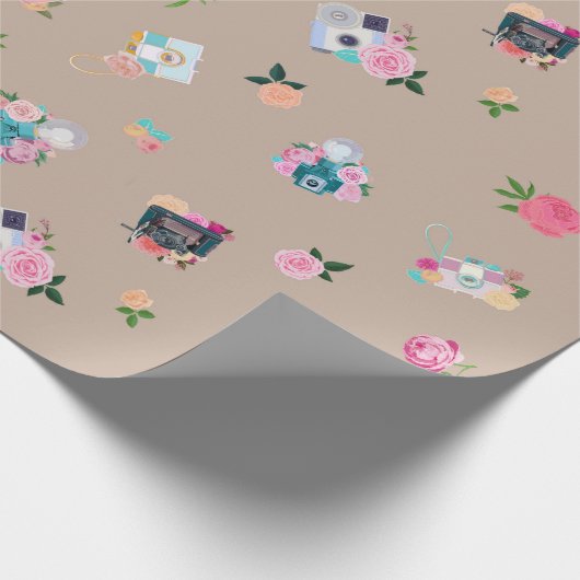 写真かわいらしヴィンテージカメラすべての行事として ラッピングペーパー (角)