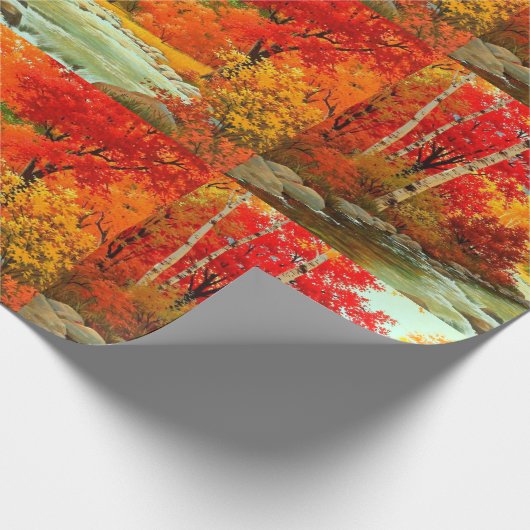 写真かわいらし紅葉の風景 ラッピングペーパー (角)