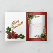 写真が付いているクリスマスのエレガントなカード シーズンカード (内部)