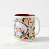 写真が付いているパーソナライズなクリスマスのマグ ツートーンマグカップ (正面右)