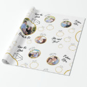 写真が付いているブライダルシャワーか婚約のギフト用包装紙 ラッピングペーパー (アンロールド)