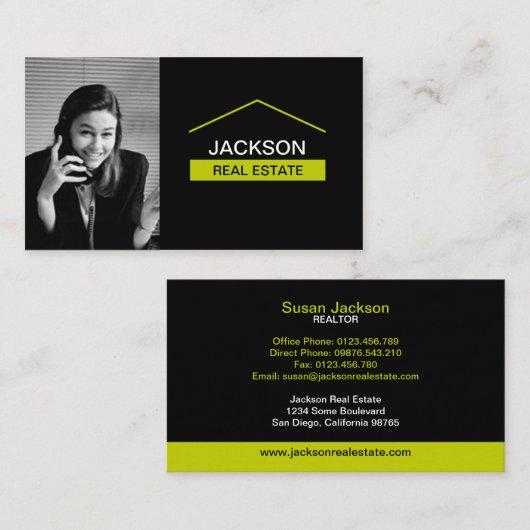 写真が付いている不動産の名刺 名刺 (正面/裏面)