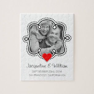 写真が付いている記念する結婚式のカップル ジグソーパズル