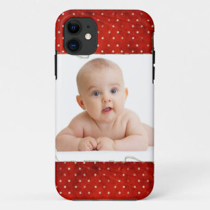 写真が付いている赤いピン点 iPhone 11 ケース