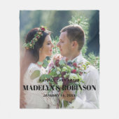 写真が可愛い結婚と楽しカスタマイズく フリースブランケット (正面)