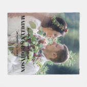 写真が可愛い結婚と楽しカスタマイズく フリースブランケット (正面(横))
