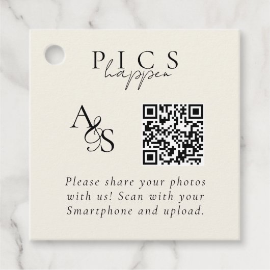 写真が起こる!写真、QRコード結婚、 フェイバータグ (正面)