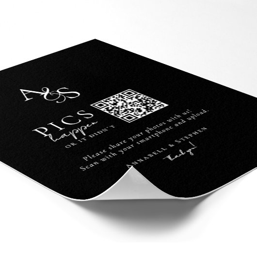 写真が起こる!写真、QRコード結婚、 ポスター (角)