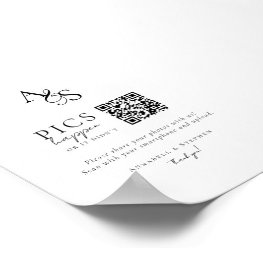 写真が起こる!写真、QRコード結婚、 ポスター (角)