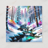 写真きらめくの雪がとても美しい! スクエア名刺 (正面)