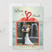写真きらめくフラミ結婚ンゴサンキューカード セーブザデート (正面)