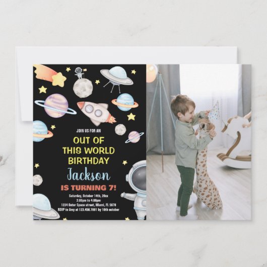 写真この世界の誕生日誕生日 招待状 (正面)