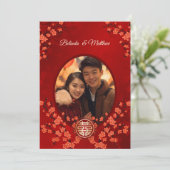 写真さくらんぼ中国の結婚の花 招待状 (スタンド正面)