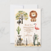 写真すべてのパーティー動物サファリ誕生日 サンキューカード (正面)