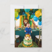 写真すべてのパーティー動物サファリ誕生日 サンキューカード (裏面)